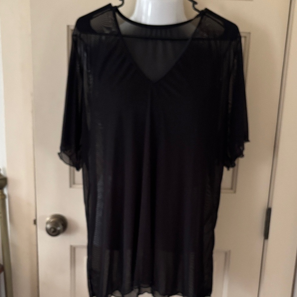 Elegant Black Sheer Women's top